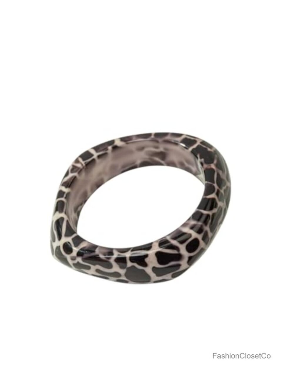 Vintage Leopard Print Acrylic Statement Cuff Bracelet Geometric Jewelry for